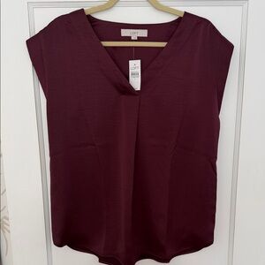 NWT*LOFT Deep Burgundy Blouse